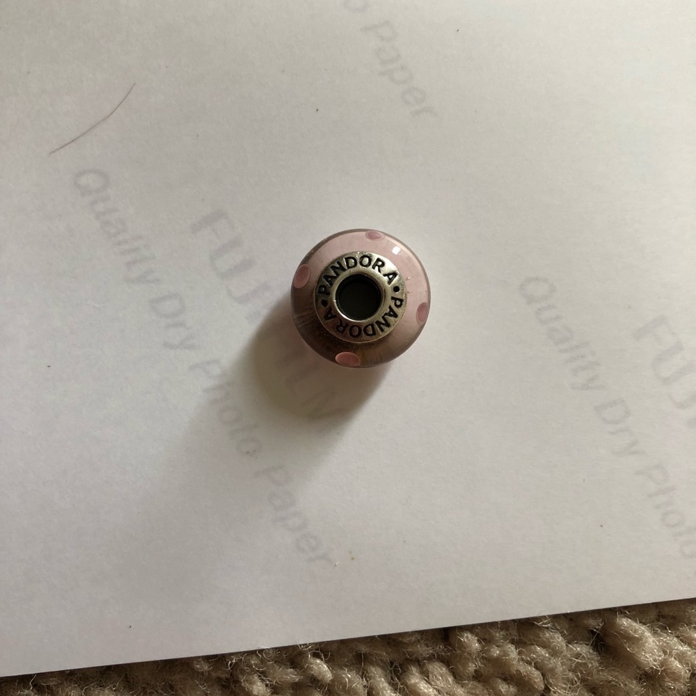 Pink marble pandora charm